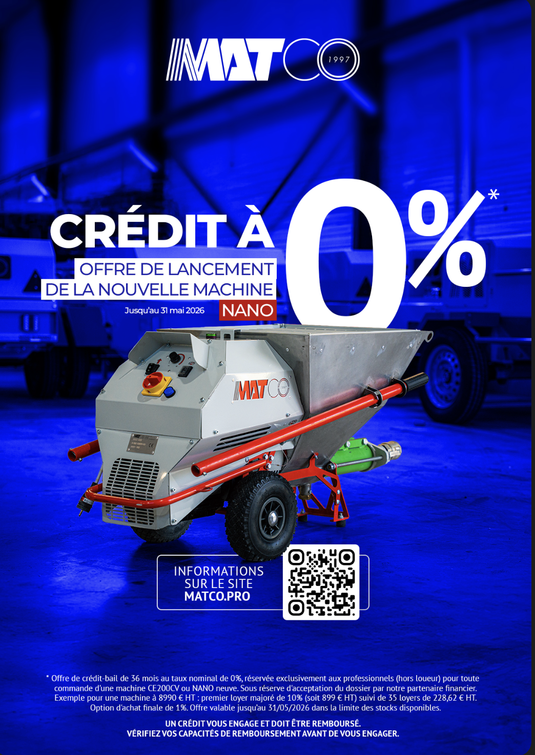Crédit à 0% - Nouvelle machine NANO - Jusqu'au 31 mai 2026